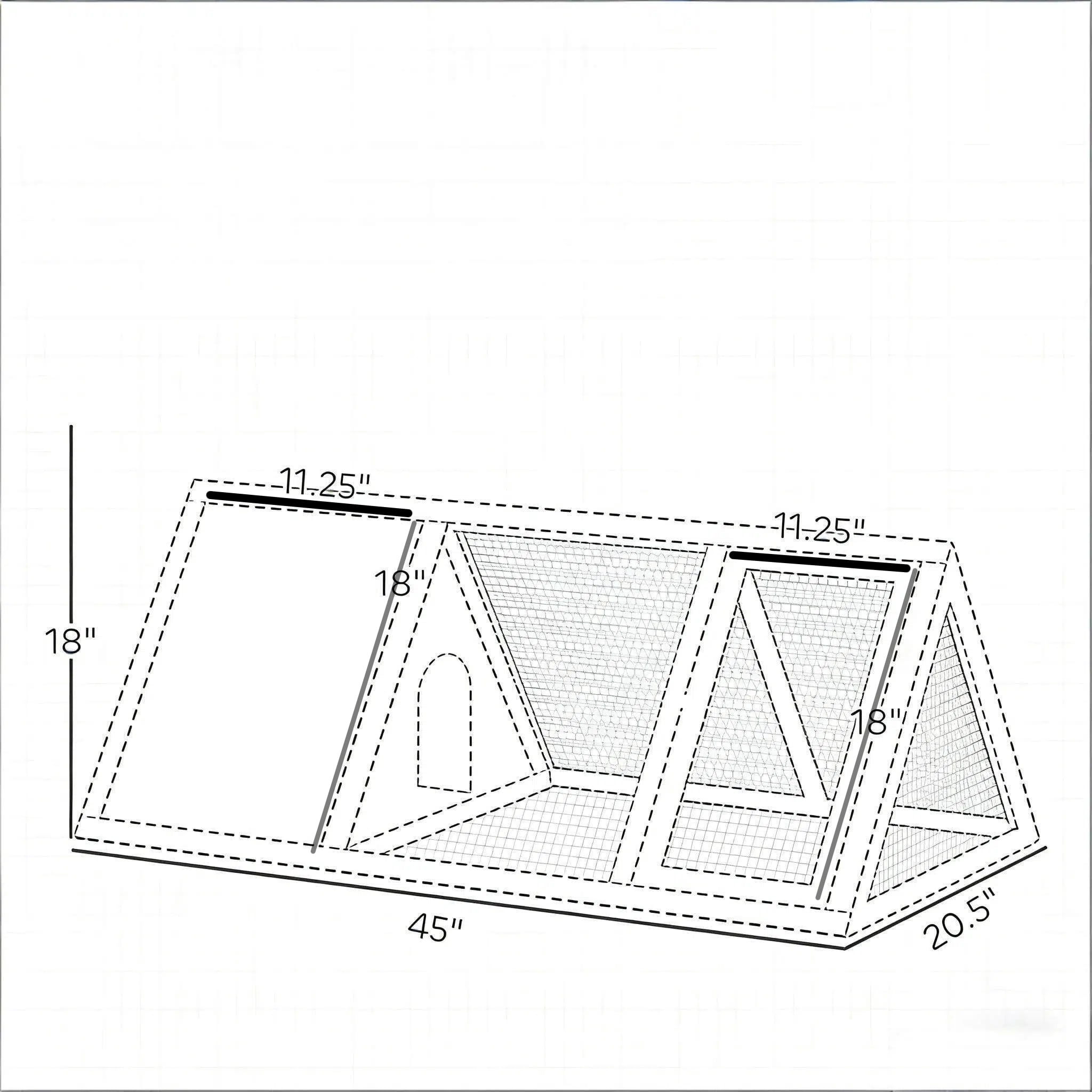 Small Animal Cage, Rabbit Hutch Wooden Triangle Bunny House