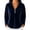 Navy, variant on tarylea Velour Hoodies for Women Long Sleeve Half Zipper Pullover Tops Casual Loose Fall Plain Tops