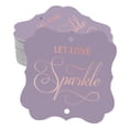 thumbnail image 1 of Inkdotpot Hang Tags Let Love Sparkle Wedding Favor Bracket Shape Gift Tags Real Rose Gold Foil Bonbonniere Tag Pack Of 100, 1 of 7