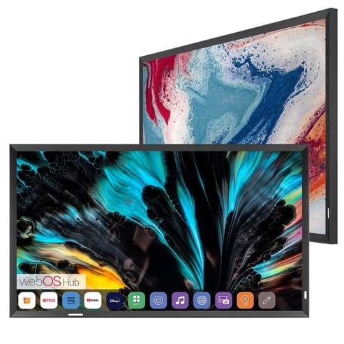 Elecsung 43" Smart Mirror TV webOS LG, Obsidian Black Frame, Waterproof, ATSC, Fireplace & Kitchen Wall-Mount Smart Gallery Display