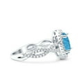 thumbnail image 2 of Halo Oval Infinity Shank Ring Lab Created Blue Opal 925 Sterling Silver Size 10, 2 of 6
