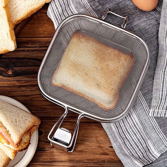 Stainless Steel Sandwich Maker for Panini, Waffles & Grilled Cheese  Compact Nonstick Press for Quick Breakfast and Snacks