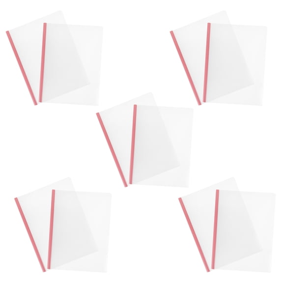 Hemoton 10pcs File Folders with Sliding Bar Document Binder for School Business Transparent File Folders