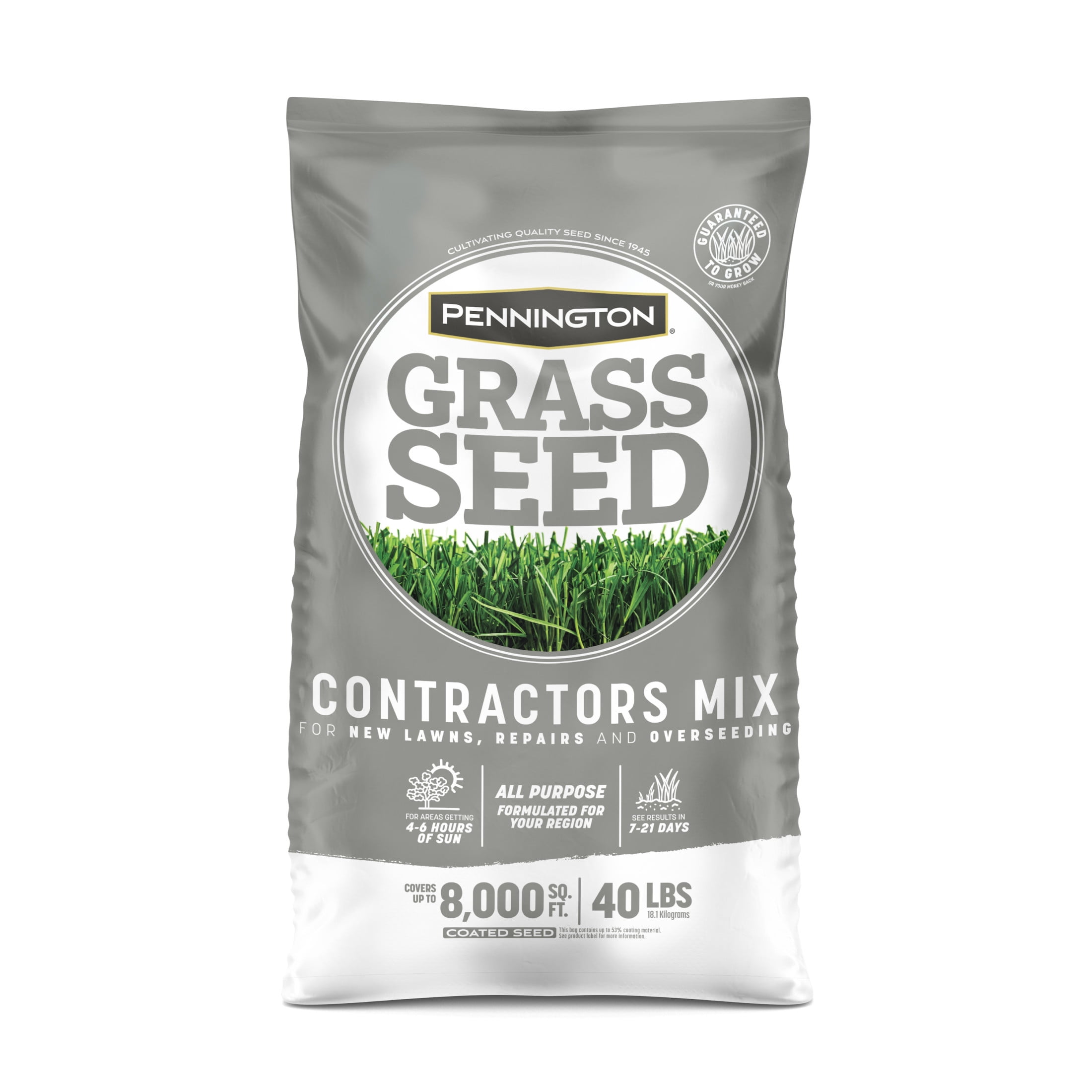 Pennington Central Contractors Grass Seed Mix, for Sun to Moderate Shade, 40 lbs.