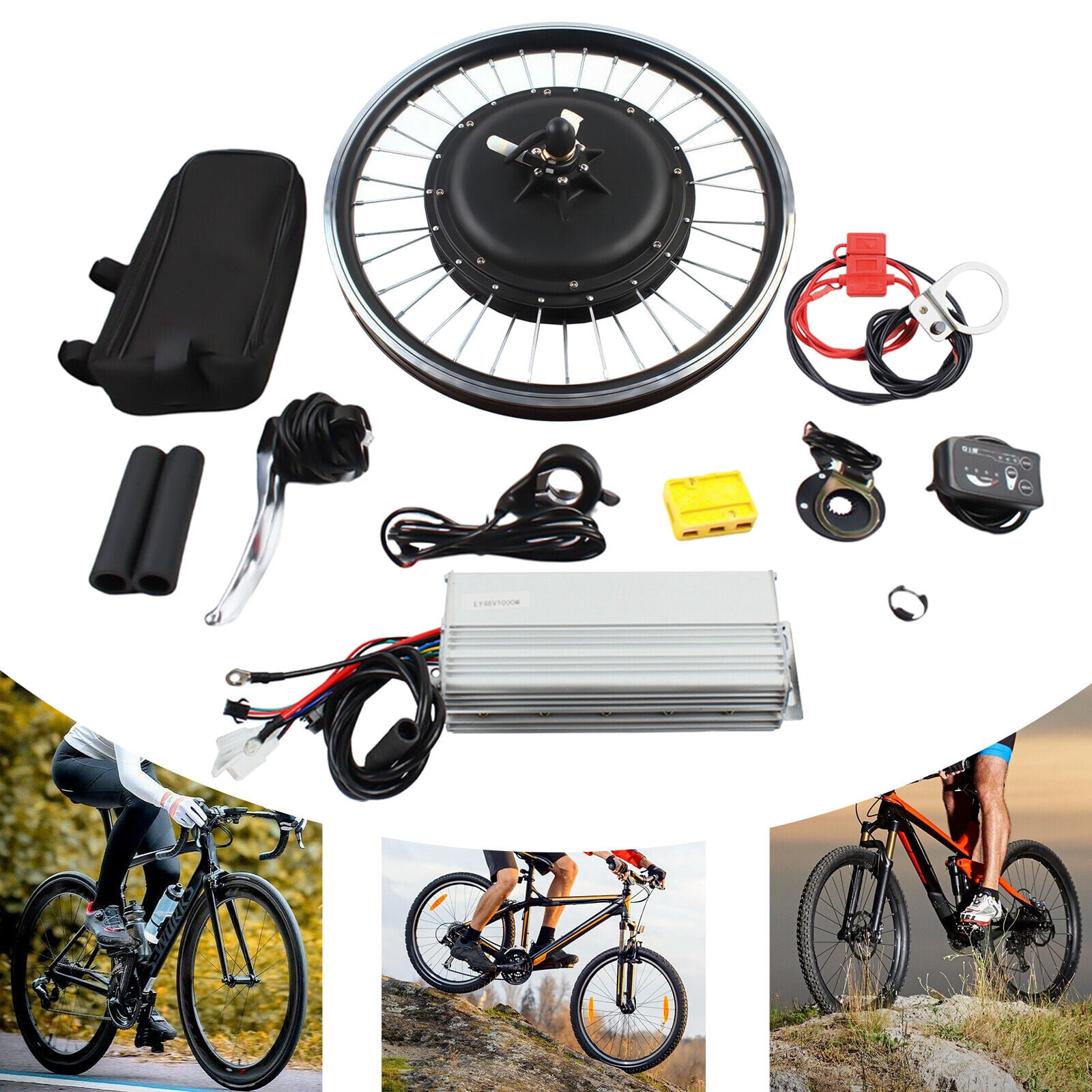 20" EBike Bicycle Conversion Kit 1000W Electric Front / Rear Wheel Hub Motor