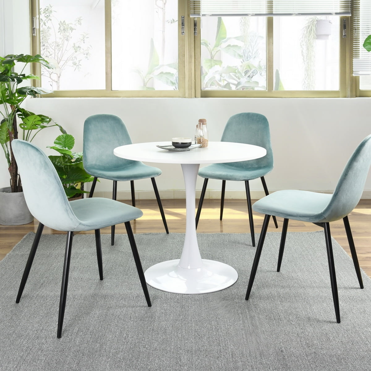 CoSoTower Modern 31.5" Dining Table With Round Top And Pedestal Base In