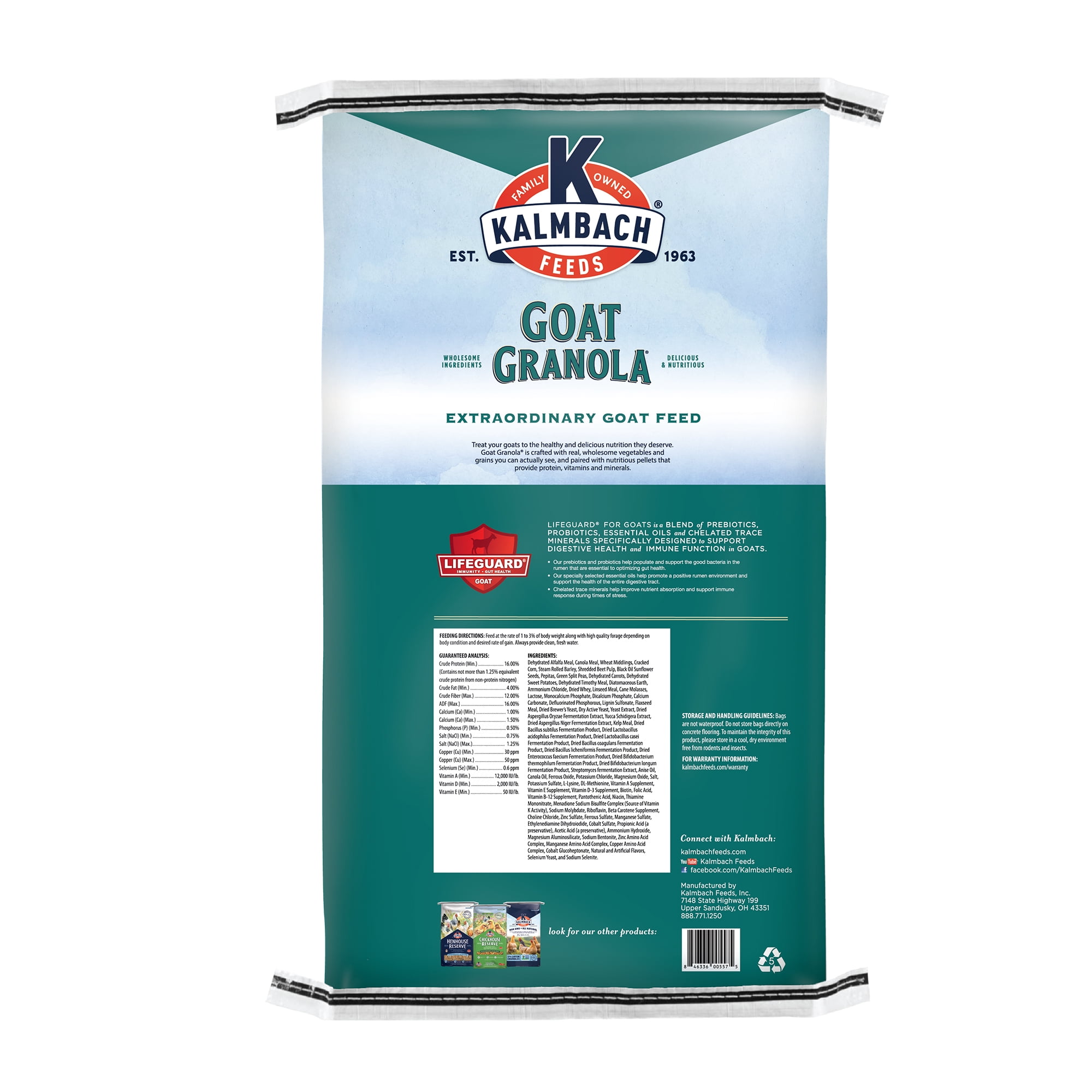 Kalmbach Feeds All Natural Goat Granola Soy Free Goat Feed, 30 lb Bag