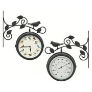 Mark Feldstein Decorative Outdoor Bird Clock/Thermometer