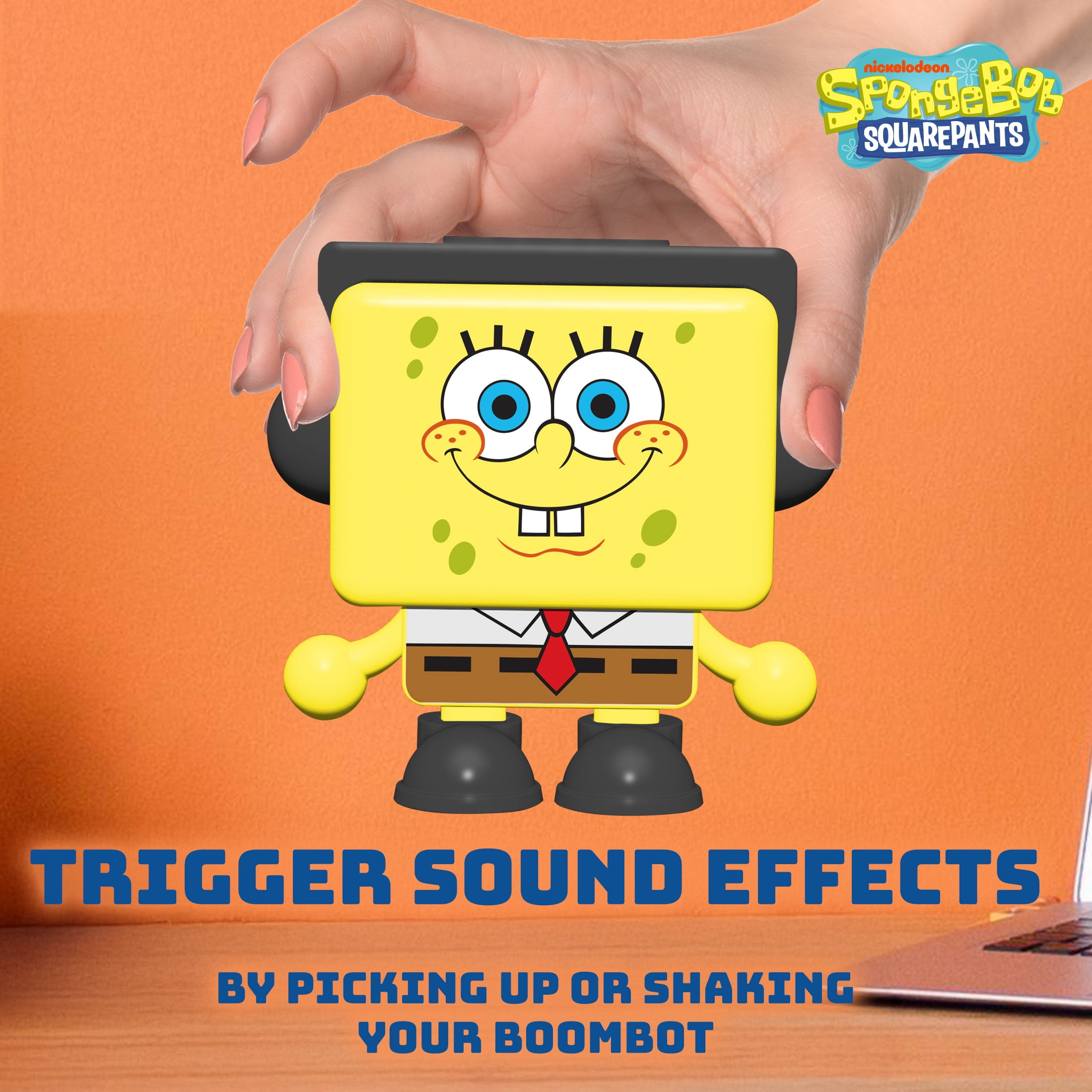 SpongeBob SquarePants Dancing Musical Toy Boombot – Plays Character Sounds, Animated Dance Moves, IPX5 Waterproof for Pool & Outdoor Fun