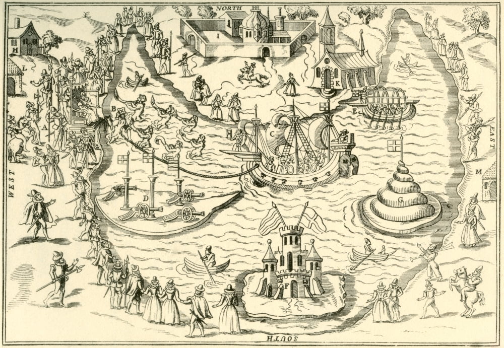 The Great Pond at Elvetham in 1591 the scene of the entertainment given by the Earl of Hertford during the visit of Elizabeth I The Queens presence seat and her attendants at A top left After a contem