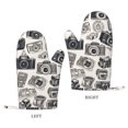 thumbnail image 2 of ZNDUO Kitchen Oven Gloves, Durable Heat Resistant Oven Gloves with Quilted Liner Non-Slip Textured Grip Perfect for BBQ, Baking, Cooking and Grilling, Vintage Cartoon Camera, 2 of 8