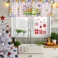 thumbnail image 5 of Watercolor Floral Truck Curtain Valances for Windows, Kitchen Valance Window Treatments Panel 2 Pack, Spring Garden Butterflies Pink Plaid Rod Pocket Short Curtains for Bathroom Bedroom 60 x 18 Inch, 5 of 8