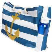 Beach Bag XL, Waterproof Lining, Travel Tote Bag, Zipper Closure, Inner Pockets