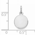 thumbnail image 2 of Beautiful SS Rh-plt Engraveable Round Polished Front/Satin Back Disc Charm, 2 of 2
