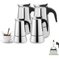 thumbnail image 1 of Premium Stainless Steel Italian Coffee Maker, Classic Coffee Maker (100/200/200/450 ML) For Induction Cooker, 1 of 5
