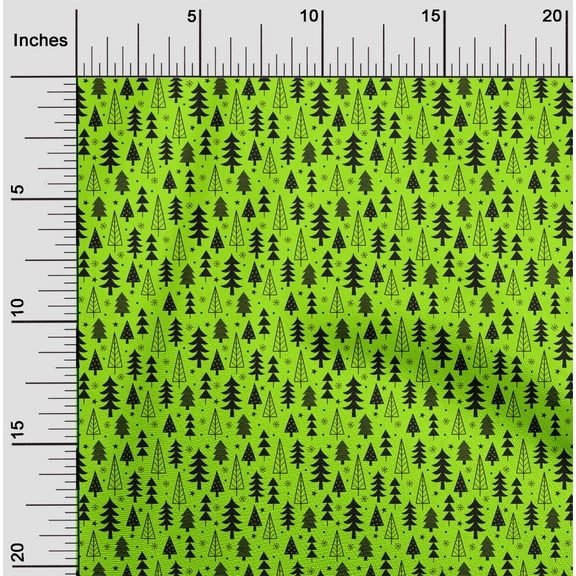oneOone Cotton Flex Lime Green Fabric Merry Christmas Quilting Supplies Print Sewing Fabric By The Yard 40 Inch Wide