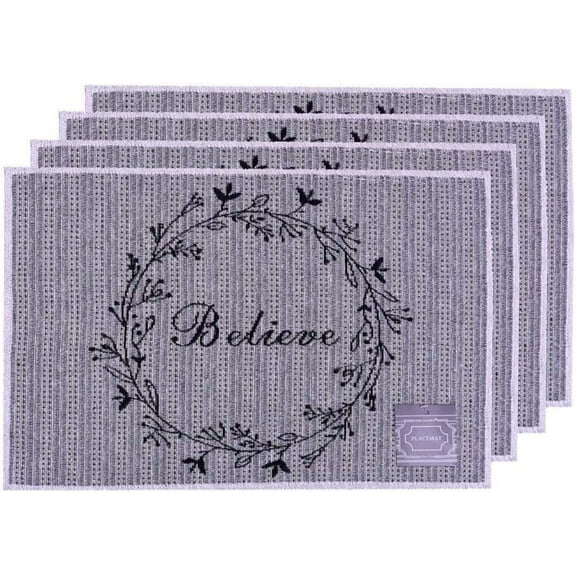Set of 4, Believe Design Printed Tapestry placemats for Dining Table, Table mat