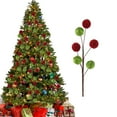 thumbnail image 2 of CuiLiyq 17.7 Inch Christmas Tree Picks, Velvet Christmas Ornaments Spheres Ball Pick Velvet Xmas Tree Branches Hanging Decoration Wreath Home office Party Ornament (Red, Green), 2 of 6