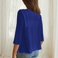 thumbnail image 4 of Kilaqueen 3/4 Length Sleeve Cardigans for Women Solid Color Open Front Lightweight Blouses Summer Casual Comfy Cardigan Outerwear Cover Ups Bolero Short Shrugs for Dresses, 4 of 7