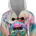 thumbnail image 4 of Hippie Siamese Portrait Watercolor Tie-Dye Vintage Styles All Over Print 3D Hooded Duffle Toggle Coat Cat Lover Kitten Owner Gifts - 00014, 4 of 6