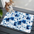 thumbnail image 3 of 2x3 Ft Entryway Area Rug, Blue Flowers Kitchen Rug Runner Washable Floor Mat, Spring Botanical Blossom Motif Non Slip Indoor Door Mat Throw Carpet for Bathroom Living Room Bedroom, 3 of 8