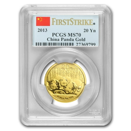 2013 China 1/20 oz Gold Panda MS-70 PCGS (First Strike)