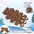 thumbnail image 3 of MY-LADY 20PCS Wavy Curly Tape in 100% Real Human Hair Extensions Hairpiece Skin Weft Full Head 16inch #06 Light Brown, 3 of 9