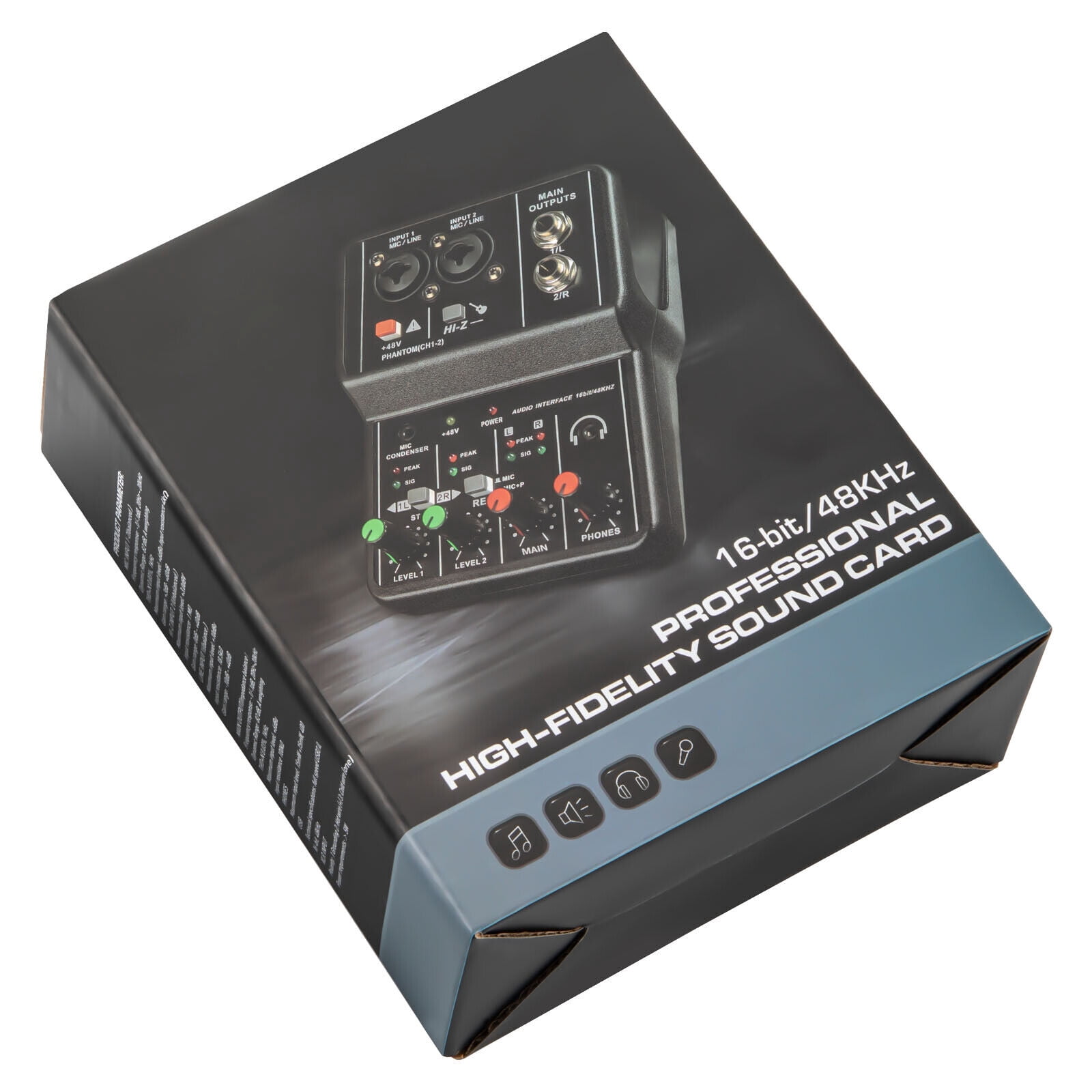 Black Audio Mixer Usb Dj Sound Mixing Console Amplifier Studio Live Party 2 Channel 110V