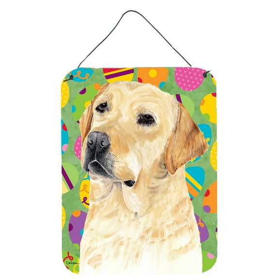 Labrador Easter Eggtravaganza Aluminium Metal Wall or Door Hanging Prints
