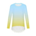 thumbnail image 5 of NAISIBABY Girls Tie-Dye T Shirts, Long Sleeve Casual Fashion Crewneck Kids Fall Clothes Tops Yellow 14T, 5 of 6