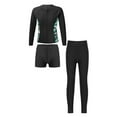 thumbnail image 2 of Jhaoyu Kids Girls 3 Piece Long Sleeve Rash Guard Swimsuit Sets Zipper Swim Top with Bottoms Pants Black 12, 2 of 7