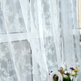thumbnail image 4 of 1/2 Panels Curtains Sheer Lace Mesh Curtain Embroidered Floral Window Voile Valance Drapes for Bedroom Living Room, 4 of 7