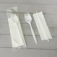 thumbnail image 3 of School Cutlery Kit, Mediumweight, Napkin/Spork/Straw, 5.31", Plastic, White, 1,000/Carton | Bundle of 2, 3 of 4