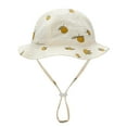 thumbnail image 2 of nvzhuang Baby Summer Bucket Hat, Sun Protection Infant Wide Brim Fisherman Hat with Chin Strap, 2 of 9