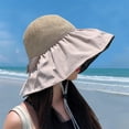 thumbnail image 3 of LEKODE Bucket Hats for Woman Summer Hats for Women Straw Cowboy Hats for Women Beach Hat Sun Hat Sun Straw Hats for Men Straw Bucket Hat Beige One Size, 3 of 6