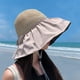 thumbnail image 2 of Sombrero para mujer con protección solar UPF 50+: sombrero plegable de paja para exteriores, revestimiento negro, protección UV para el verano, 2 of 6