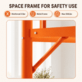 thumbnail image 4 of Zimtown Queen Size Loft Bed with Reversible Ladder, Metal Bed Frame for Adults, Guardrails, Space-Saving, Orange, 4 of 7