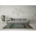 thumbnail image 3 of Ahgly Company Indoor Square Persian Light Blue Traditional Area Rugs, 4' Square, 3 of 4
