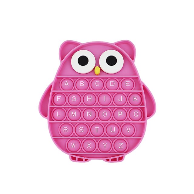 Opperiaya Press Type Rubber Decompression Toy Cartoon Owl Shaped Board Game