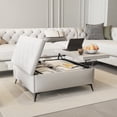 thumbnail image 6 of SWQQWEI 35‘’Storage Ottoman Coffee Table with Lift Top, Upholstered Large Square Ottoman for Living, 6 of 10