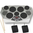 thumbnail image 1 of Pyle Pro Batería Electrónica - Batería Eléctrica Portátil de Mesa con Panel Digital, 7 Pads de Batería, Controlador de Pedal de Bajo Hi-Hat/Kick USB AUX - Tom Toms, Hi-Hat, Cajas, Platillos - PTED06, 1 of 5
