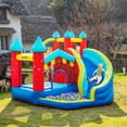 thumbnail image 2 of Outsunny 4 in 1 Inflatable Bounce House with Slide, Climbing Wall, and Pool or Ball Pit, Jumping Castle, Four Fun Activities, Water Bounce House for Kids, 2 of 9