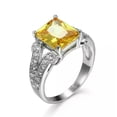 thumbnail image 5 of Yellow Square Cut AAA Cz Band for Female Gift 925 Silver Engagement Ring Sz 6-10, 5 of 5