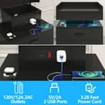 thumbnail image 3 of iRerts Side Table with Charging Station, Wood Nightstand with Drawers and LED Lights, Bedside Table with Plug Outlets, 2 USB Ports, Modern End Side Table for Bedroom Living Room Office, Black, 3 of 10