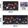 thumbnail image 2 of Kitchen Rugs Floral Anti-Fatigue Kitchen Mats for Floor Flowers Waterproof Non-Slip Kitchen Rugs and Mats, Cushioned Standing Floor Mats for Home/Office, 18''''x30''''+18''''x48'''', Black, 2 of 6