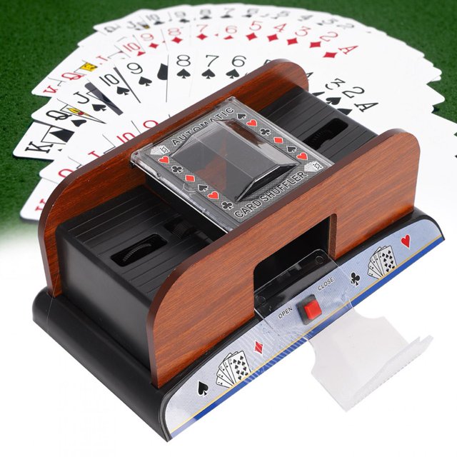 Card Shuffler, Automatic Shuffler, Professional Wooden Shuffler Machine, Battery Powered For Casino For Home