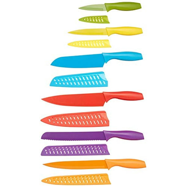 Basics 12Piece Colored Kitchen Knife Set