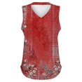 thumbnail image 5 of Bovemsi Women's Short Sleeved T Shirt Print Vest 2025 Loose Casual V Neck Shirt Flowing Sleeveless Summer Top, Red Women's Summer Tank Tops, M, 5 of 5