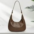 thumbnail image 3 of Shoulder Bag For Women Zipper Crescent Bag Pu Leather Hobo Bag For Travel Decor Bag (Brown), 3 of 10