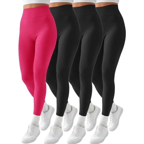 Pack 4 Colores Leggins Faja Termicos Afelpados Unitallas Yoga